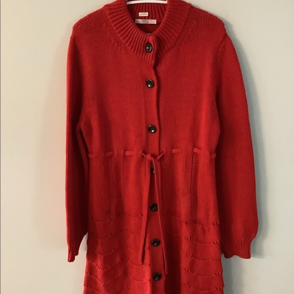 RED Valentino Sweaters - Red Valentino long knit cardigan/Coat